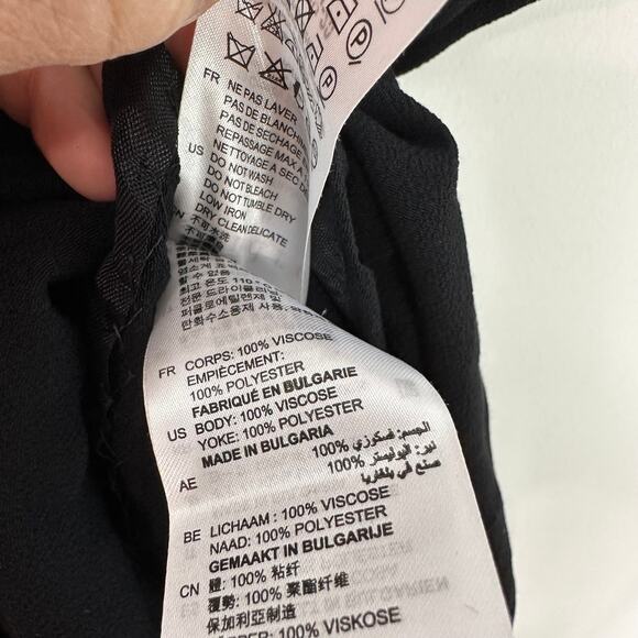 Sandro Kyra Crepe Dress in Black Size 1 US Small Lace Career Chic - Picture 7 of 13